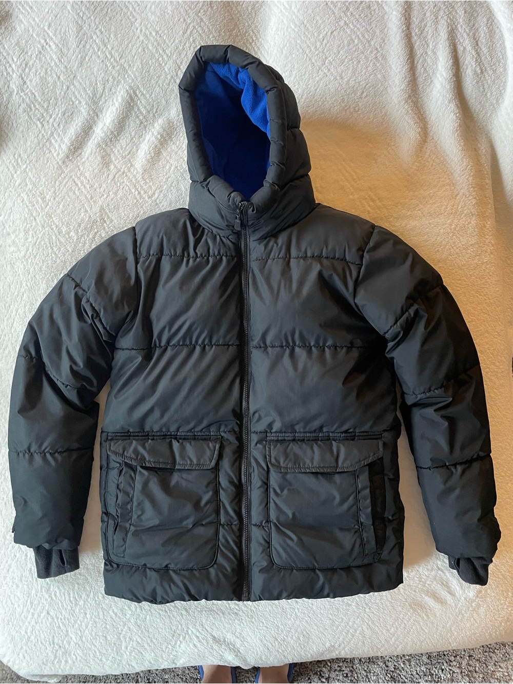 all in motion Black Puffer Jacket with Blue Lining